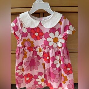 Jacadi Pink Floral Kids Dress with White Collar